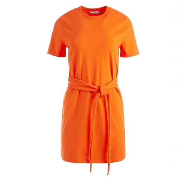 Alice + Olivia Evie Wrap T-Shirt Dress Orange Size M - Picture 4 of 11